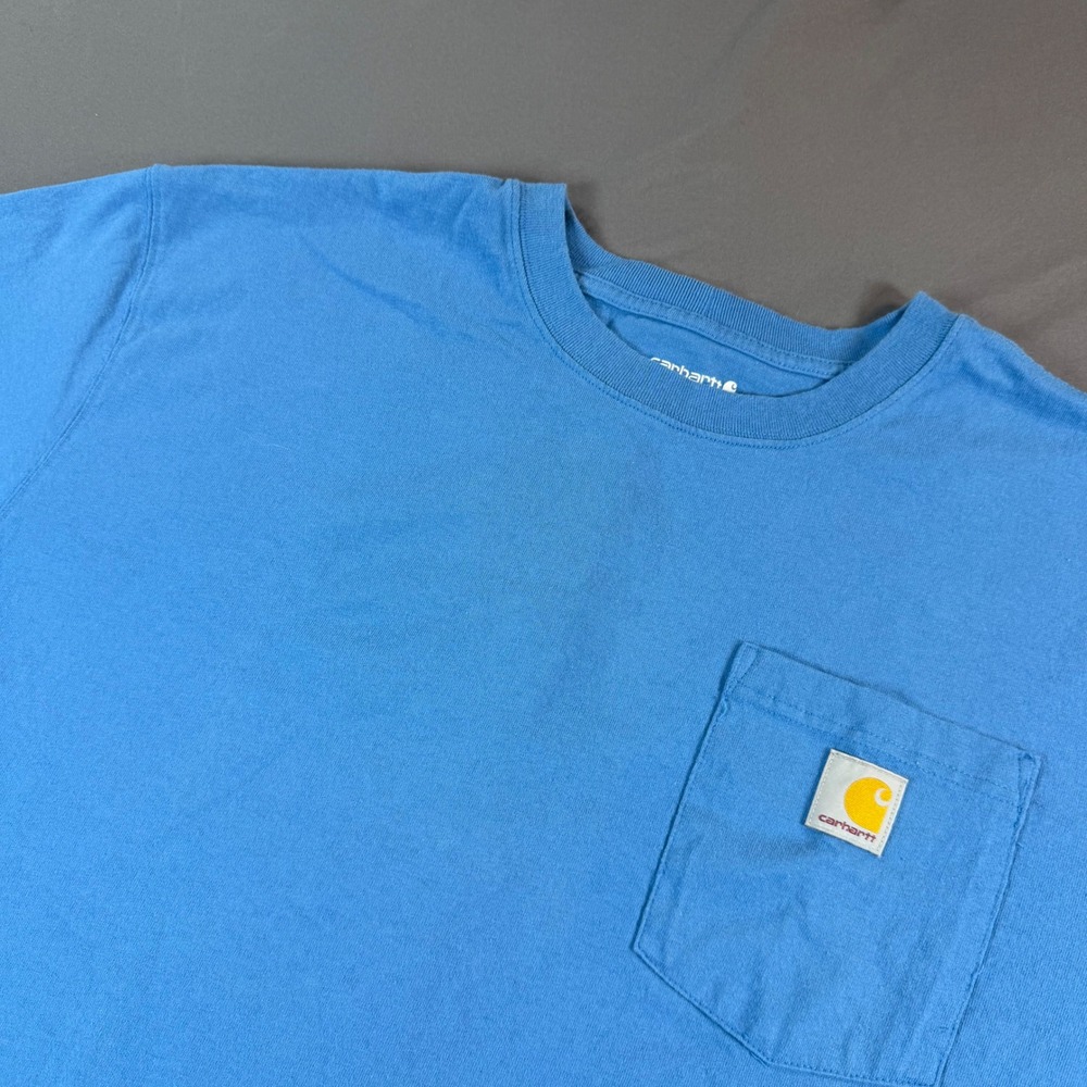 Carhartt Mens K87-M Loose Fit Heavyweight Pocket T-Shirt Blue XL